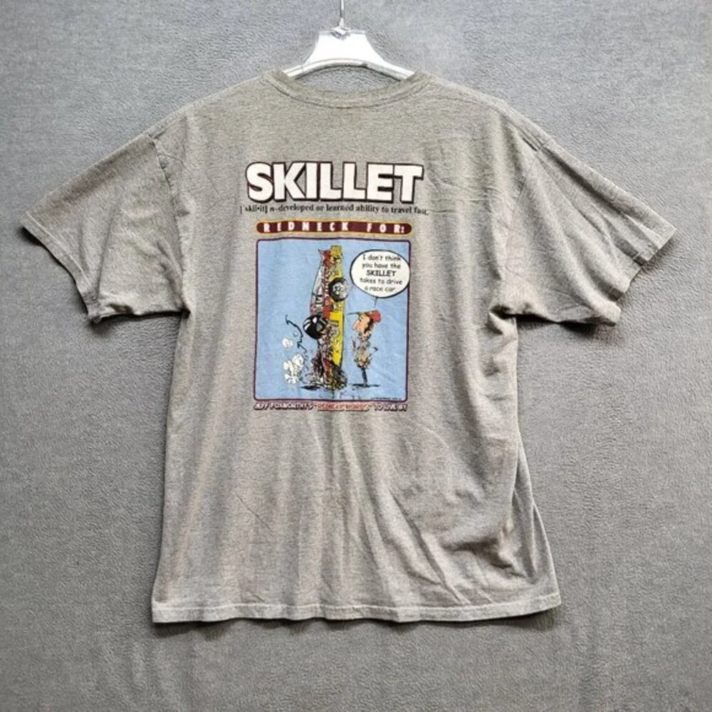 Jeff Foxworthy Men Shirt XL Gray Redneck Words To‎ Live By Skillet Short Sleeve